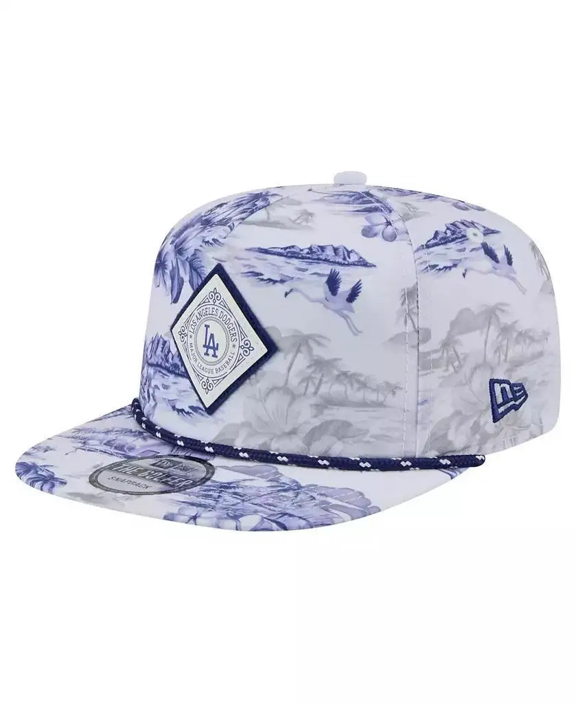 New Era | Men's White Los Angeles Dodgers Printed Island Golfer Snapback Hat New Era | Men's White Los Angeles Dodgers Printed Island Golfer Snapback Hat